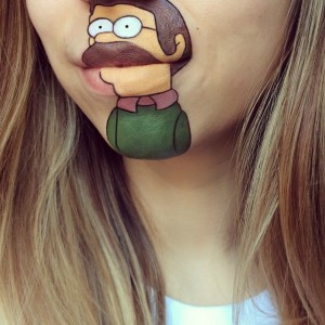 Dudağına Simpsons Çizen Kız