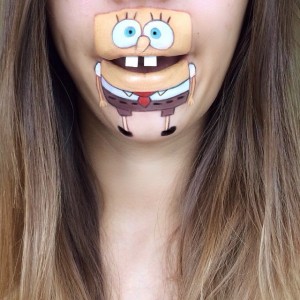 Dudağına Sünger Bob Çizen Kız
