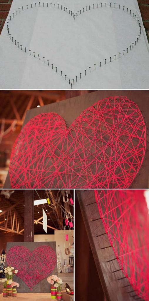 Dekoratif Kalp Şeklinde Tablo