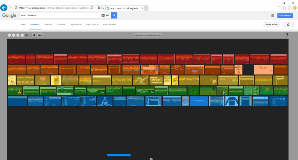 Canın Sıkılınca Google Sana Oyun Açsın. Atari Breakout